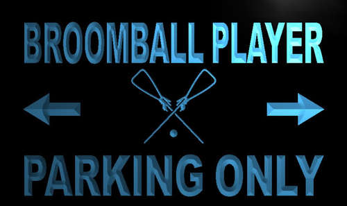 Broomball Player Parking Only Neon Light Sign